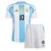 Argentína Lionel Messi #10 Domáci Detský futbalový dres Copa America 2024 Krátky Rukáv (+ trenírky)